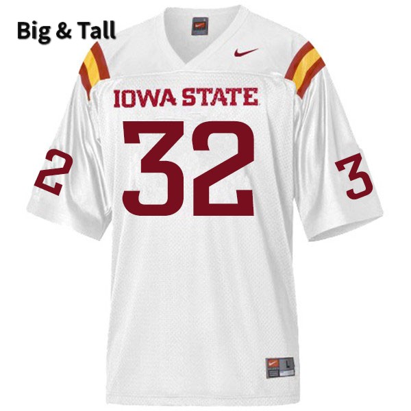 Iowa State Cyclones Men's #32 Gerry Vaughn Nike NCAA Authentic White Big & Tall College Stitched Football Jersey JU42B32LT